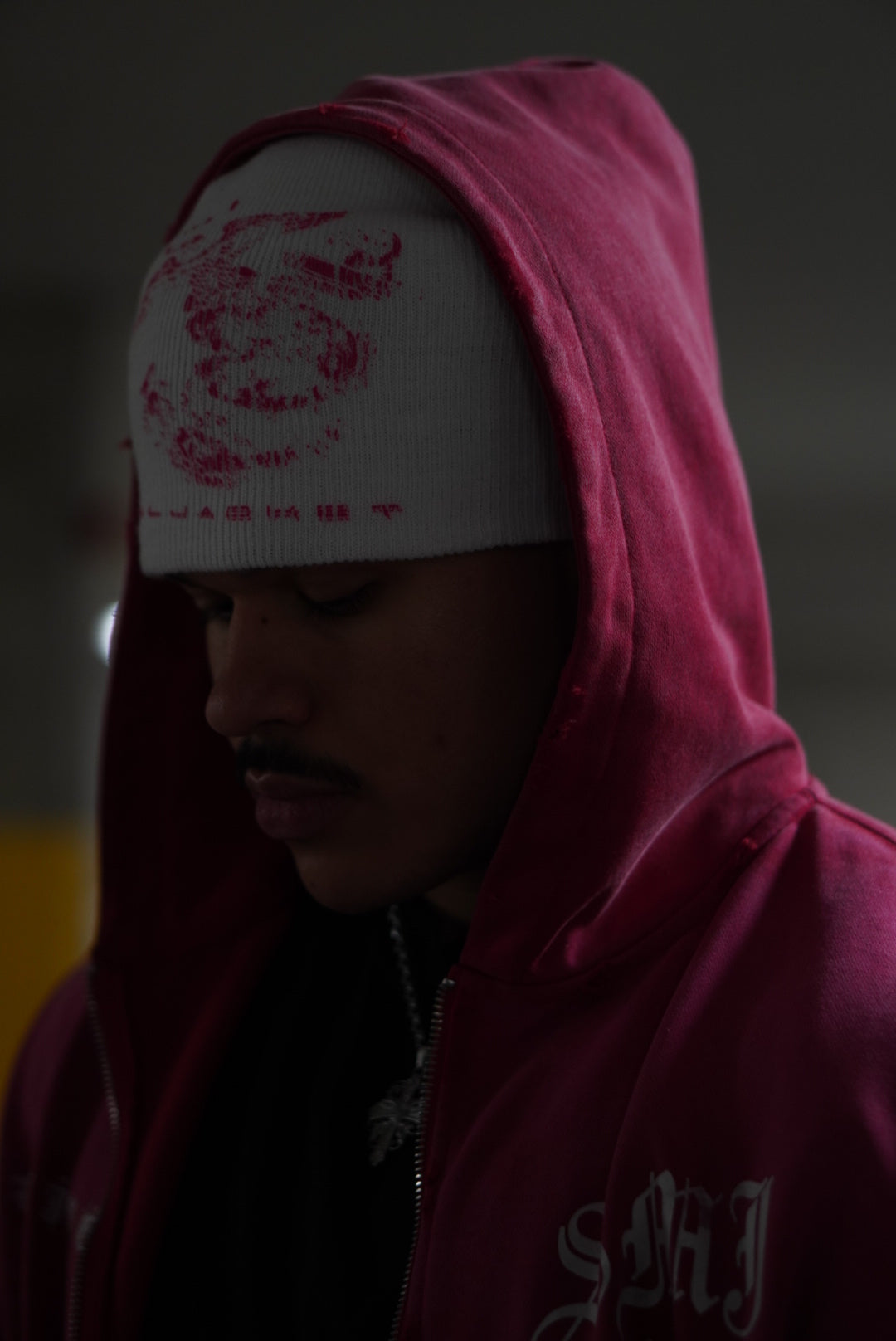 WHITE A+W PATCH BEANIE